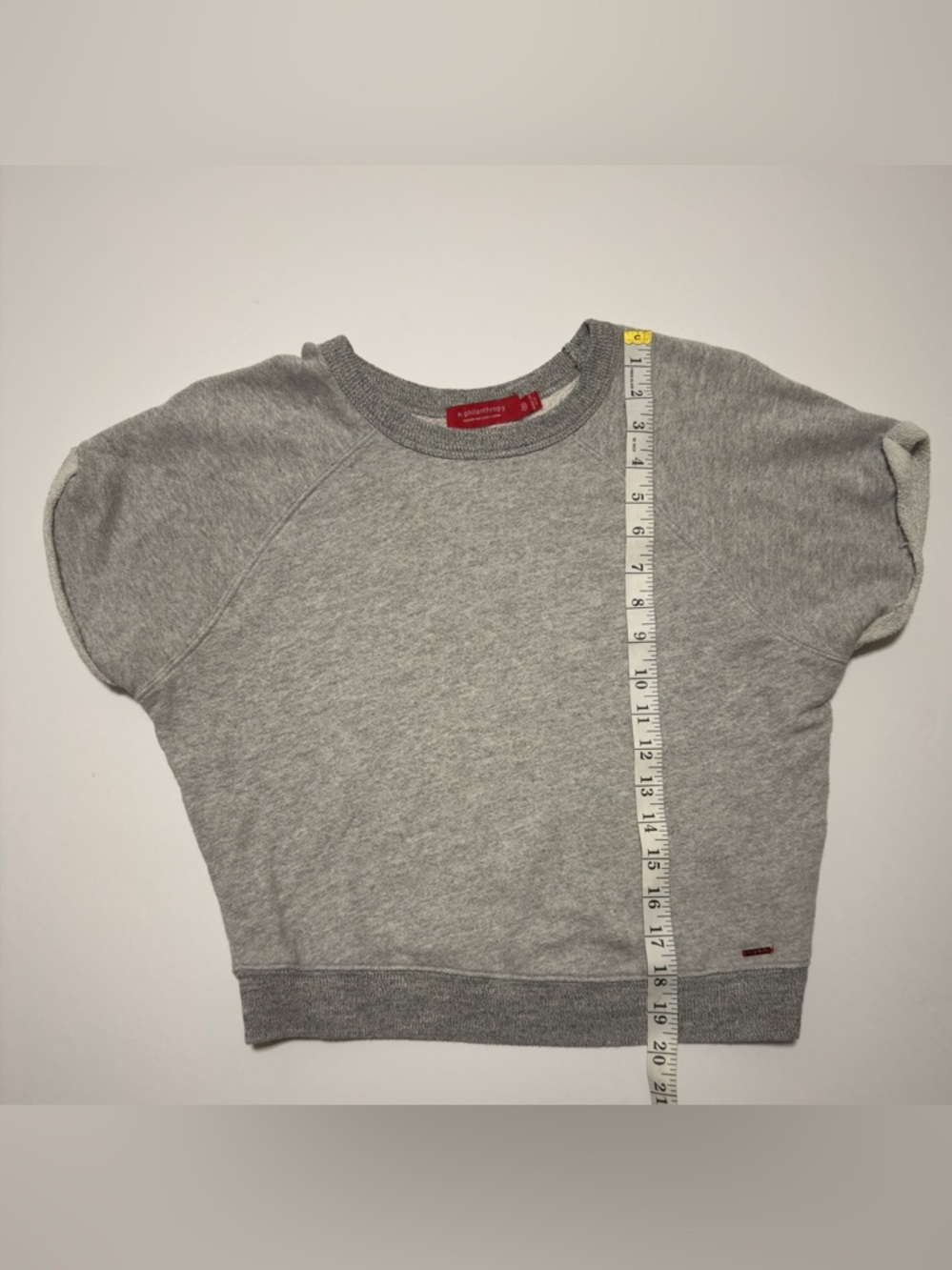 n:PHILANTHROPY Colby Crewneck Sweatshirt Heather French Terry Gray Size XS - Picture 10 of 10